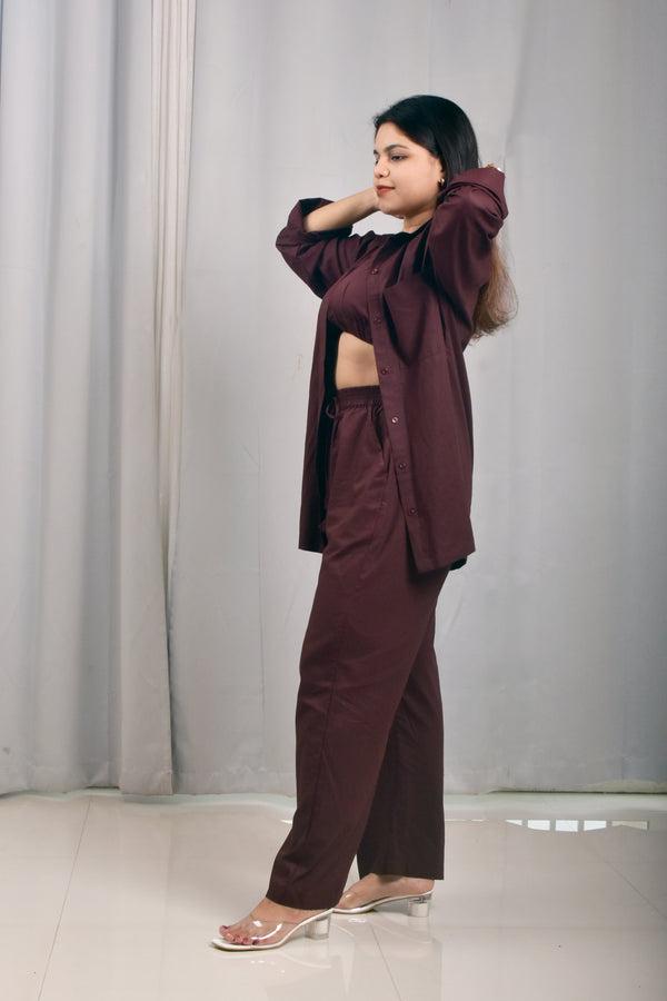 Chocolate Brown 3-Piece Co-Ord Set