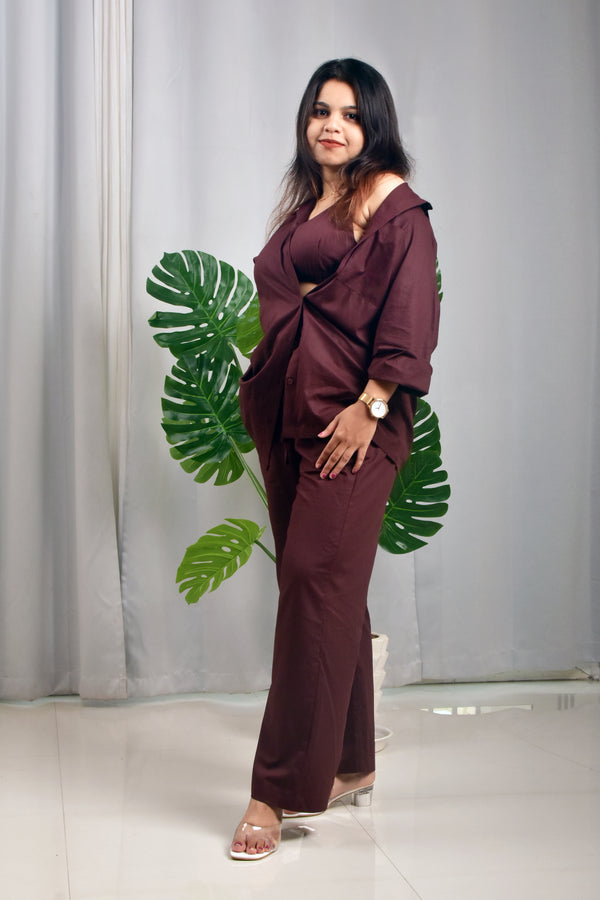 Chocolate Brown 3-Piece Co-Ord Set