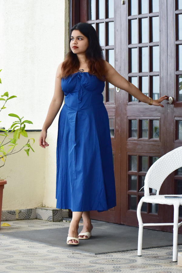 Blue Slit Dress