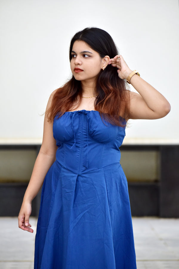 Blue Slit Dress